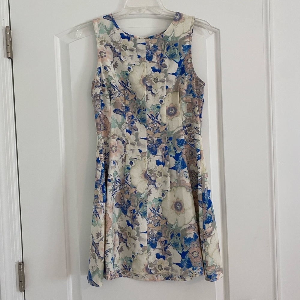 Floral Printed “skater” Pleaded Dress